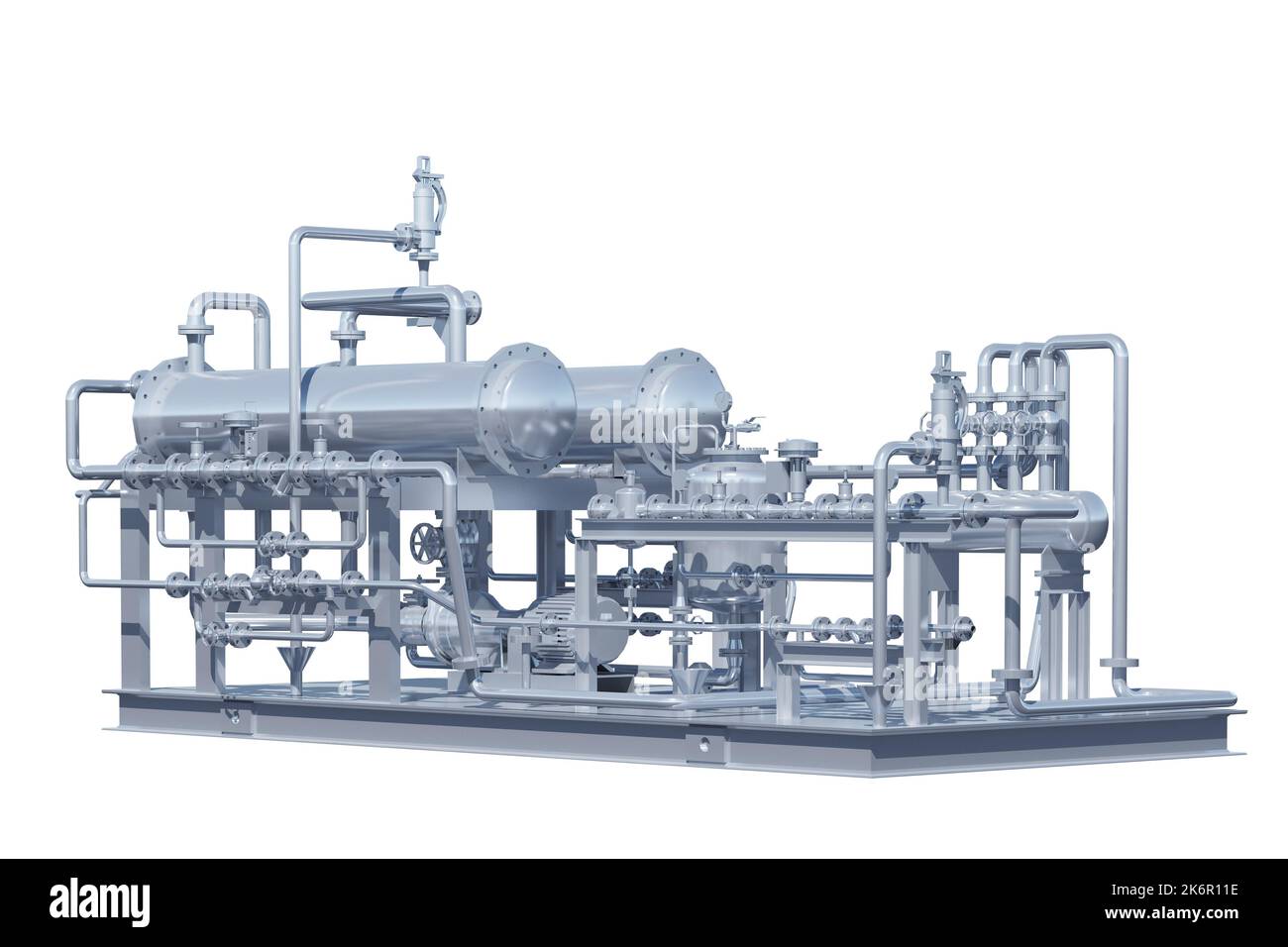 Water Heater station industry isolated on white. 3d rendering Stock