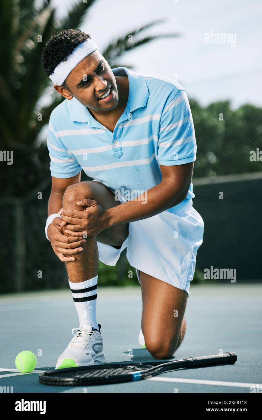 I think I broke something. a young tennis player experiencing