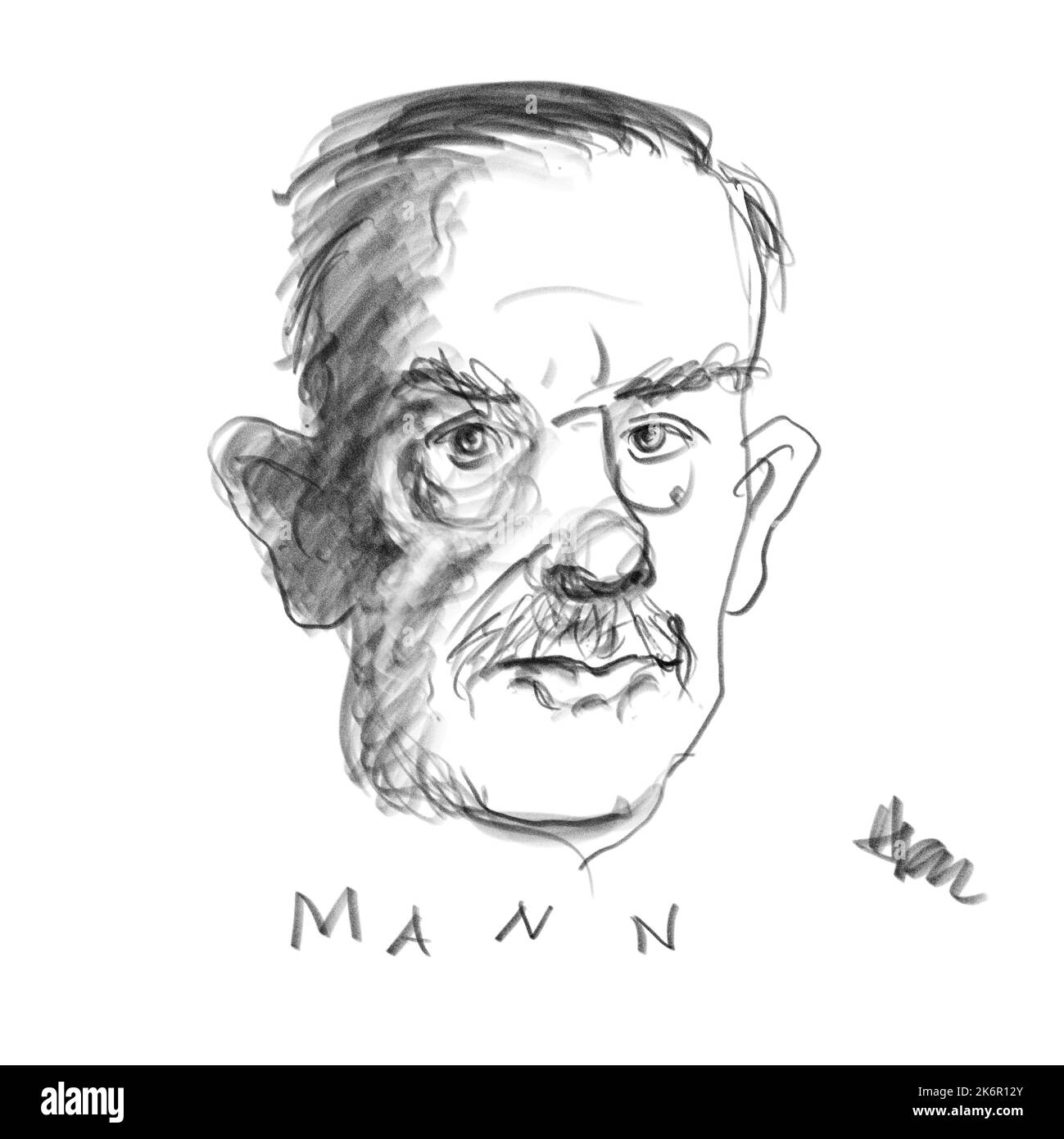 Portrait of Thomas Mann Stock Photo