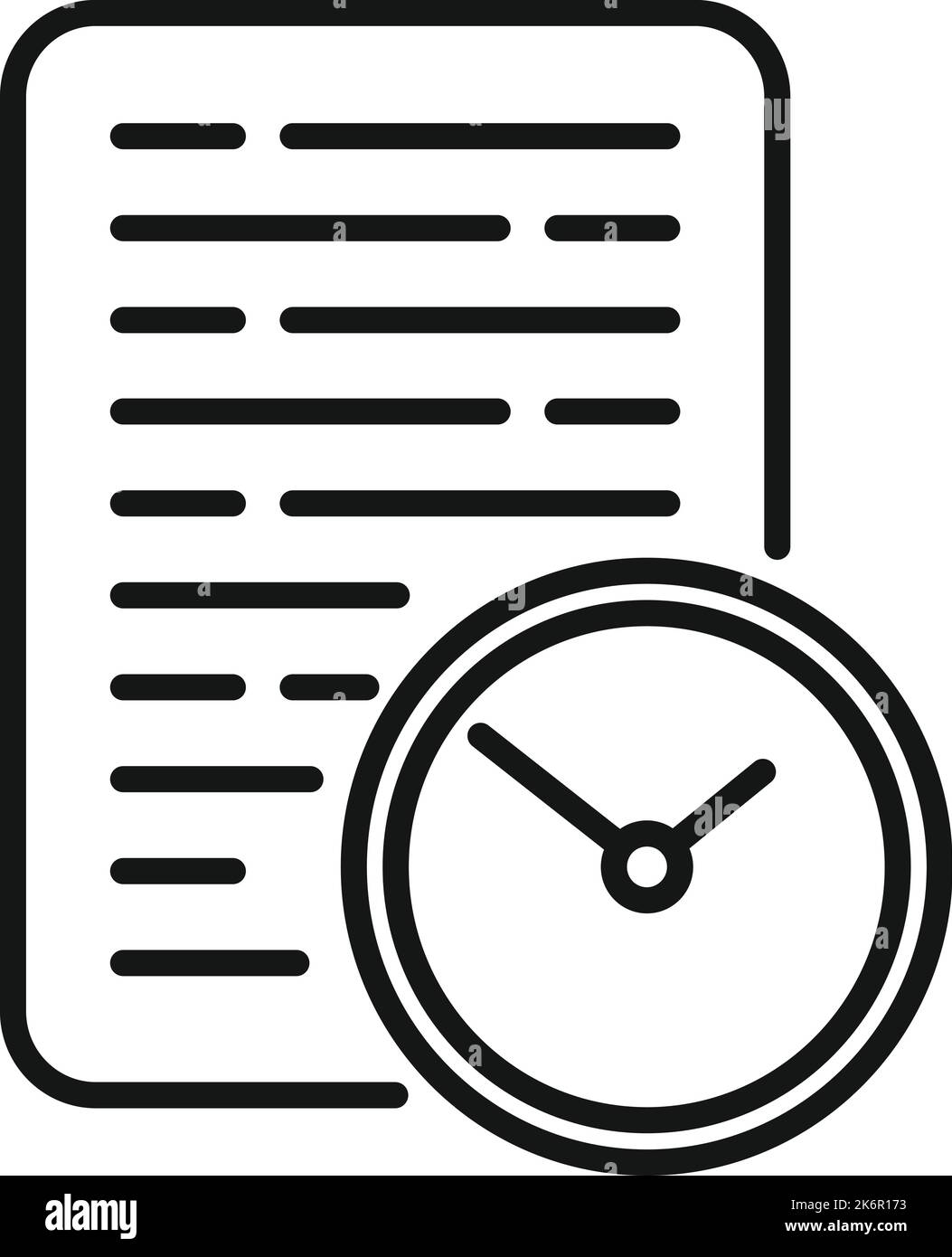 Paper work icon outline vector office time home schedule stock vector