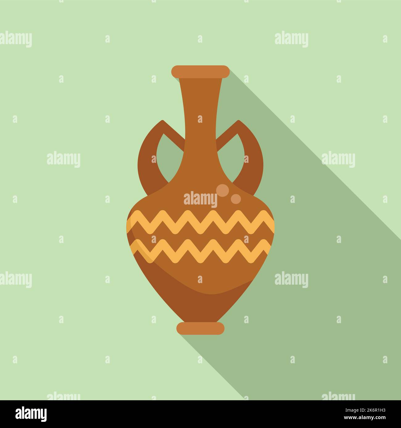 Greek amphora icon flat vector. Vase pot. Greece jar Stock Vector Image