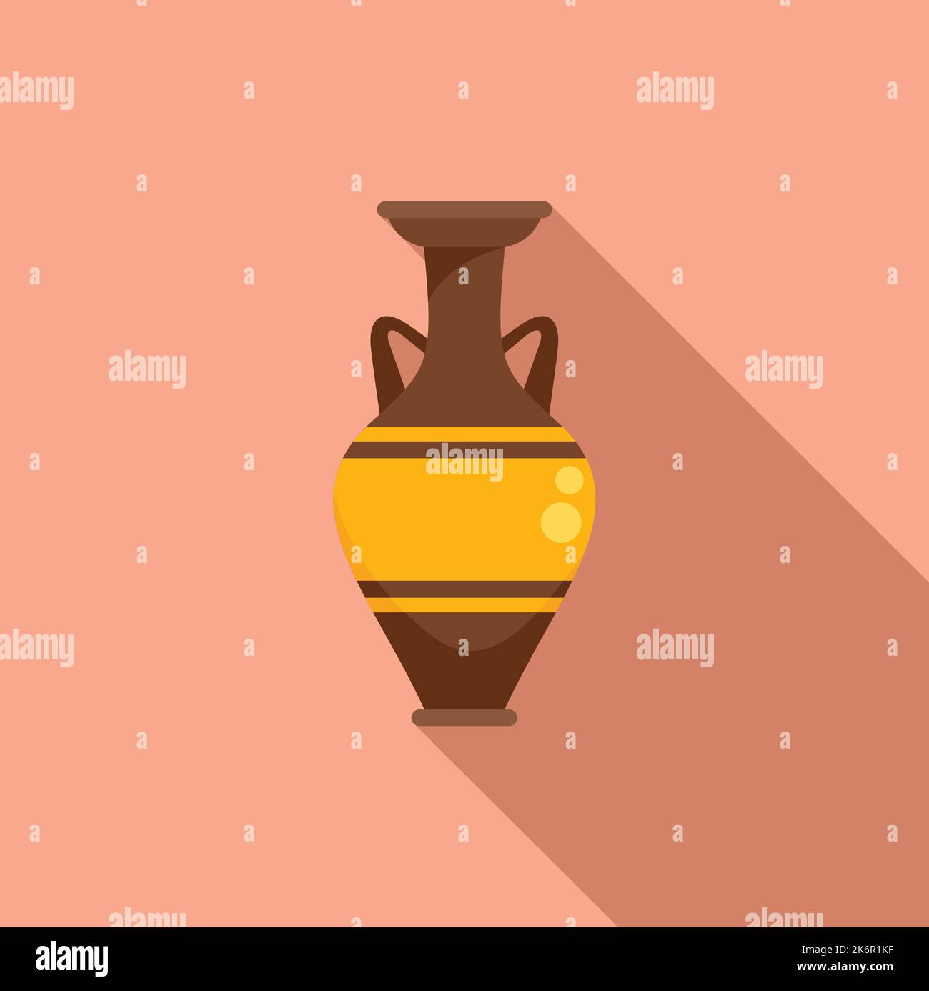 Rome amphora icon flat vector. Ancient vase. Greece jar Stock Vector
