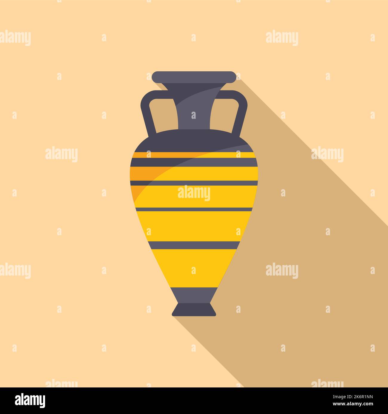 Old amphora icon flat vector. Greek pot. Jar greece Stock Vector