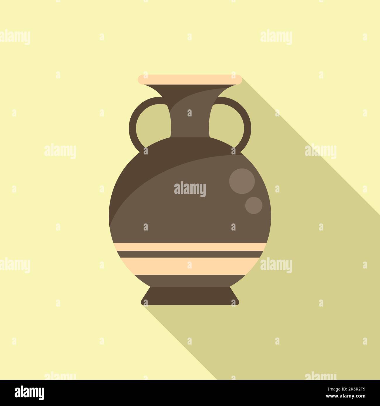 Roman amphora icon flat vector. Vase pot. Art museum Stock Vector Image