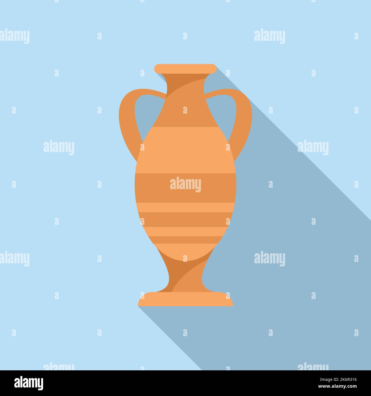 Water amphora icon flat vector. Vase pot. Old pottery Stock Vector