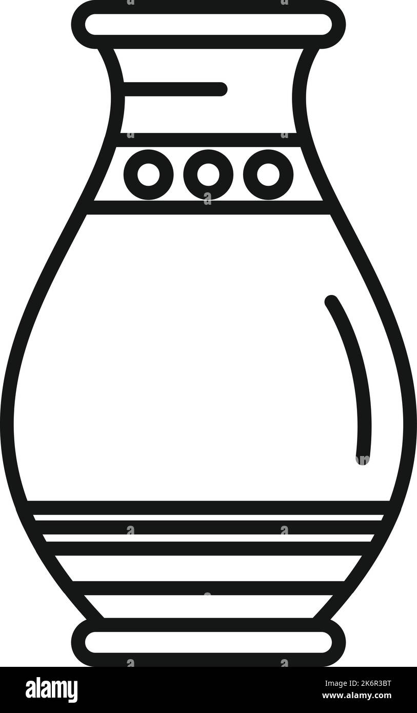 Amphora pot icon outline vector. Greek ancient. Old vessel Stock Vector ...