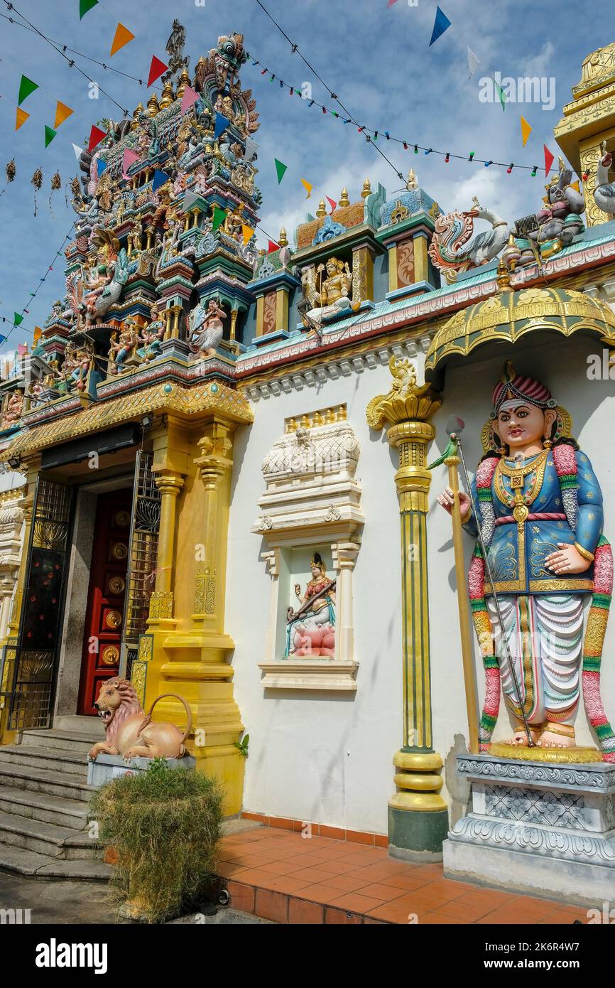 George Town, Malaysia - October 2022: Views of the Sri Mahamariamman Temple, one of the oldest Hindu temples in Penang on October 11, 2022. Stock Photo