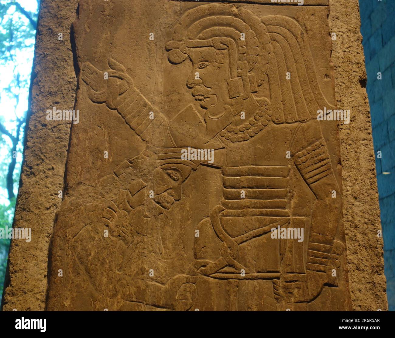Tombstone of Tepatlaxco, Olmeca Culture. Museo Nacional de Antropologia Stock Photo