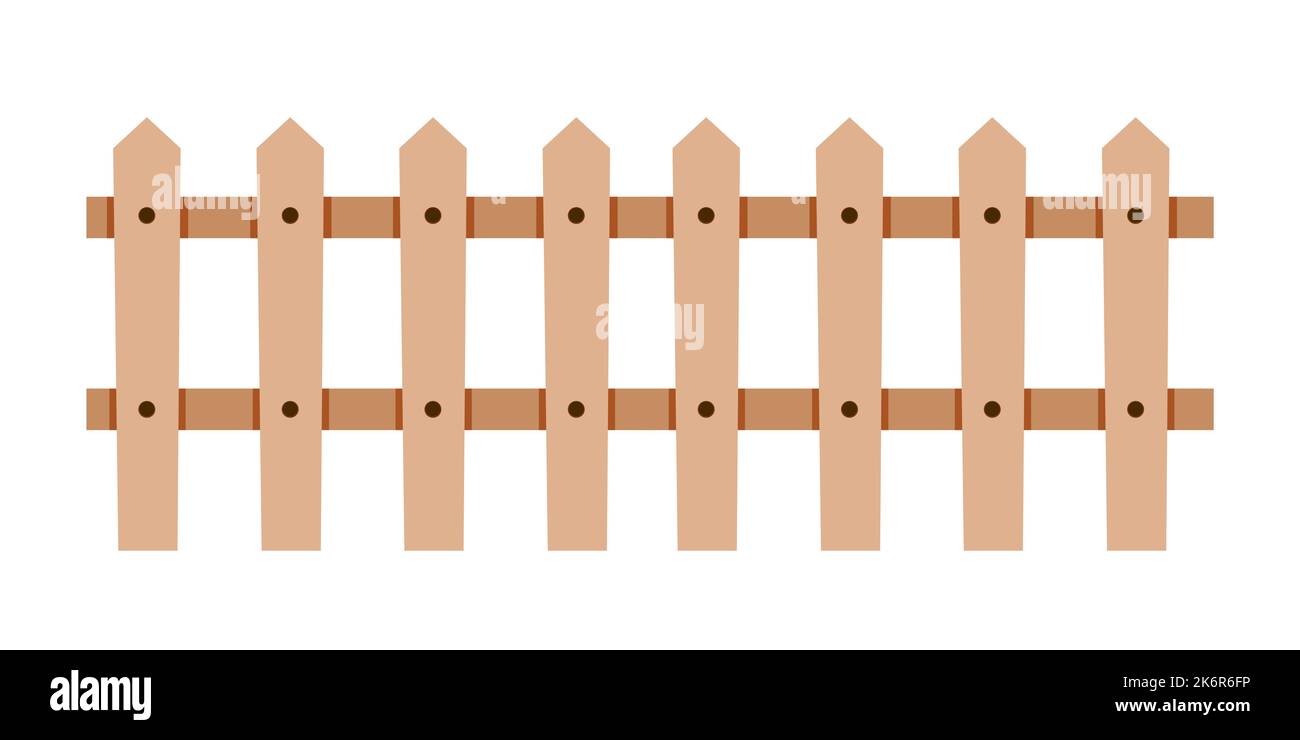 Wooden fance on white background. Pictogram, icon set illustration ...
