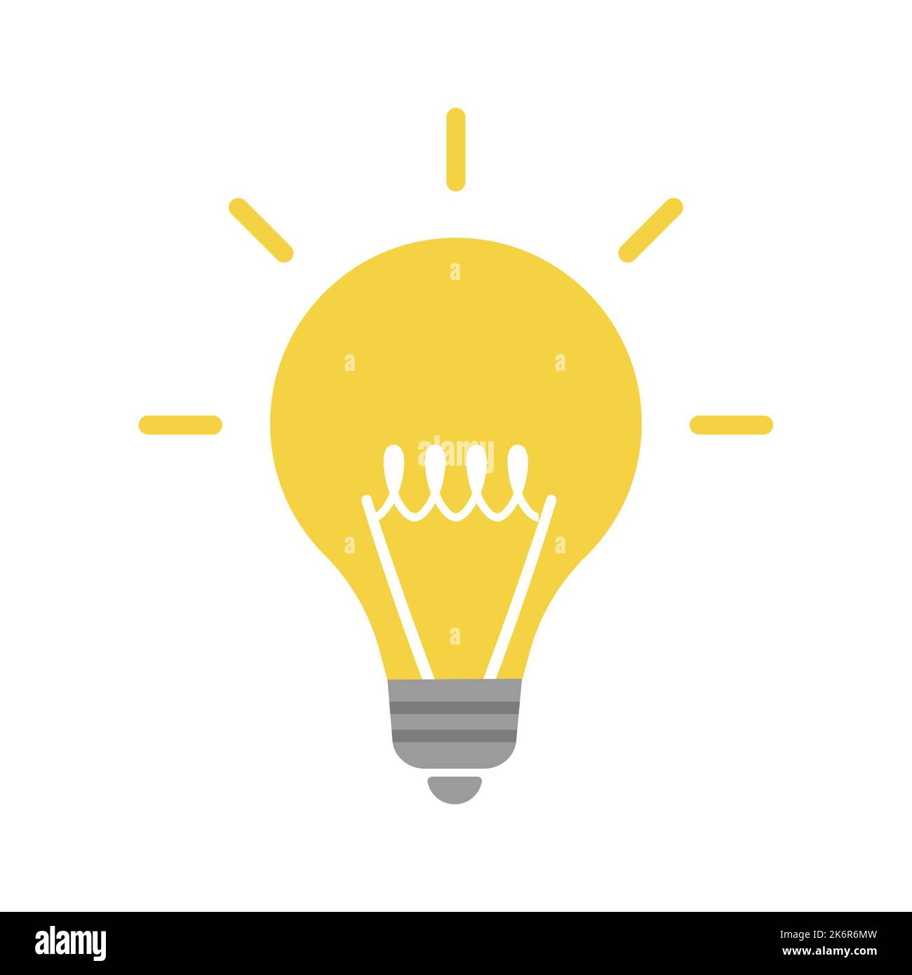 Shining light bulb icon on white background. Pictogram, icon set ...