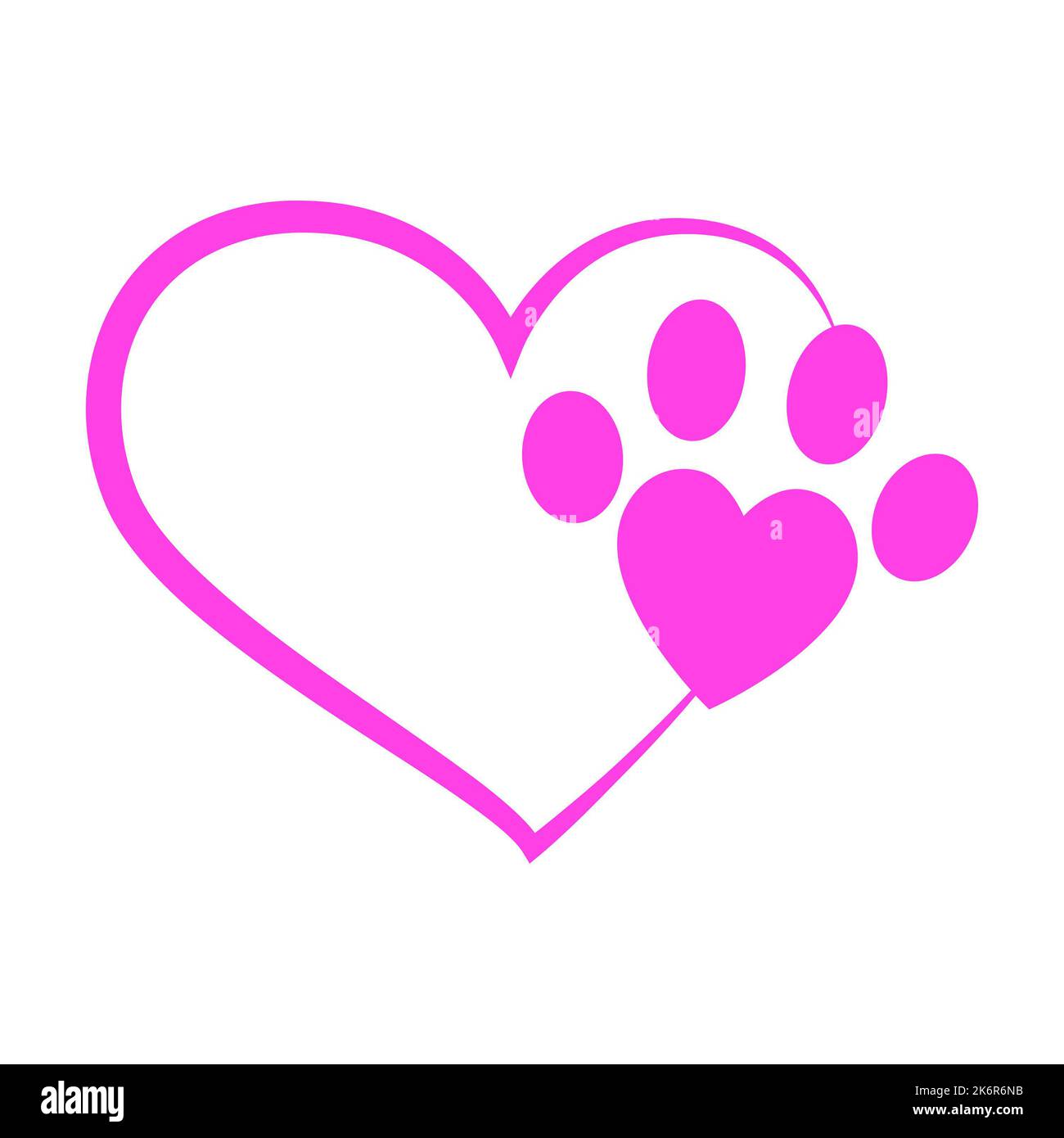 Paw print heart hi-res stock photography and images - Alamy