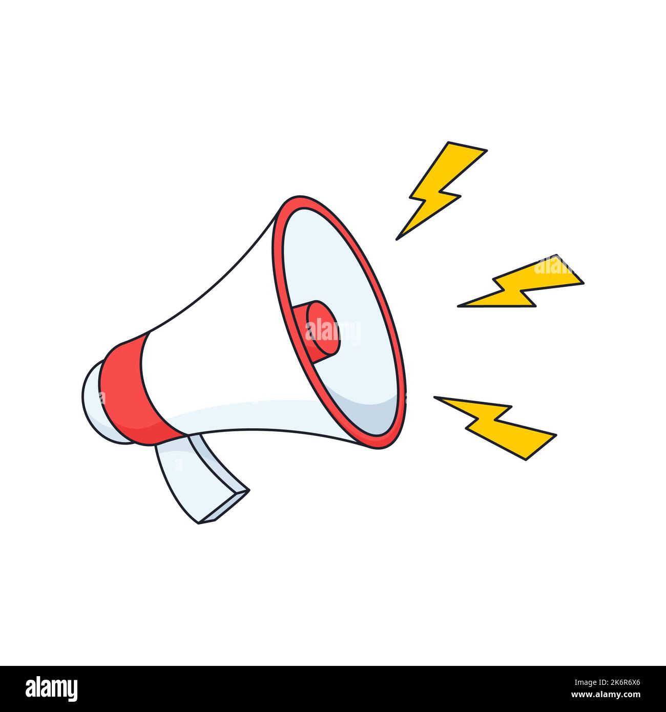 Megaphone announcement icon on white background. Pictogram, icon set