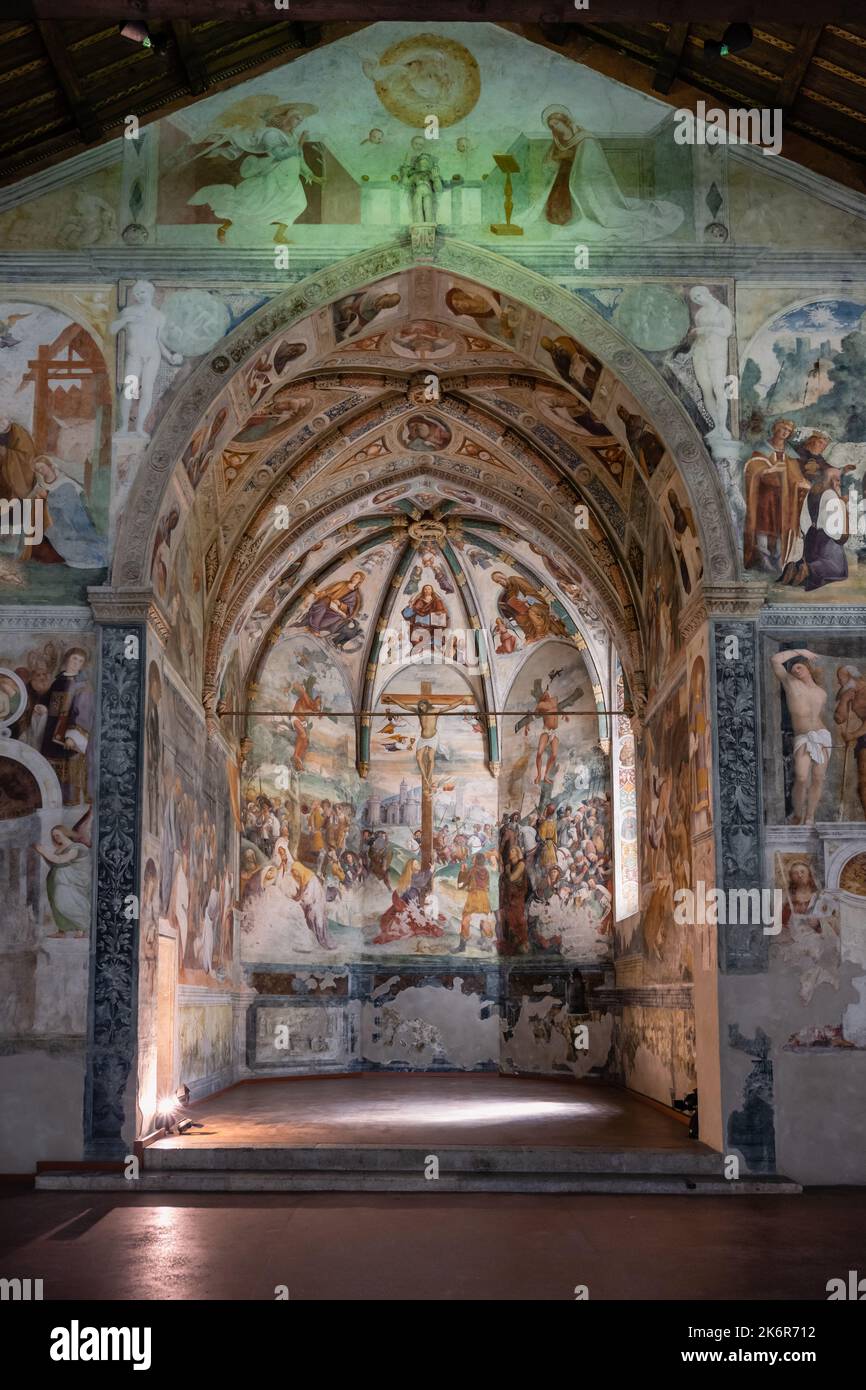 San Daniele del Friuli - August 21 2022: Chapel of Sant Antonio Abate Church in San Daniele decorated with a cycle Frescoes painted by Martino da Udin Stock Photo