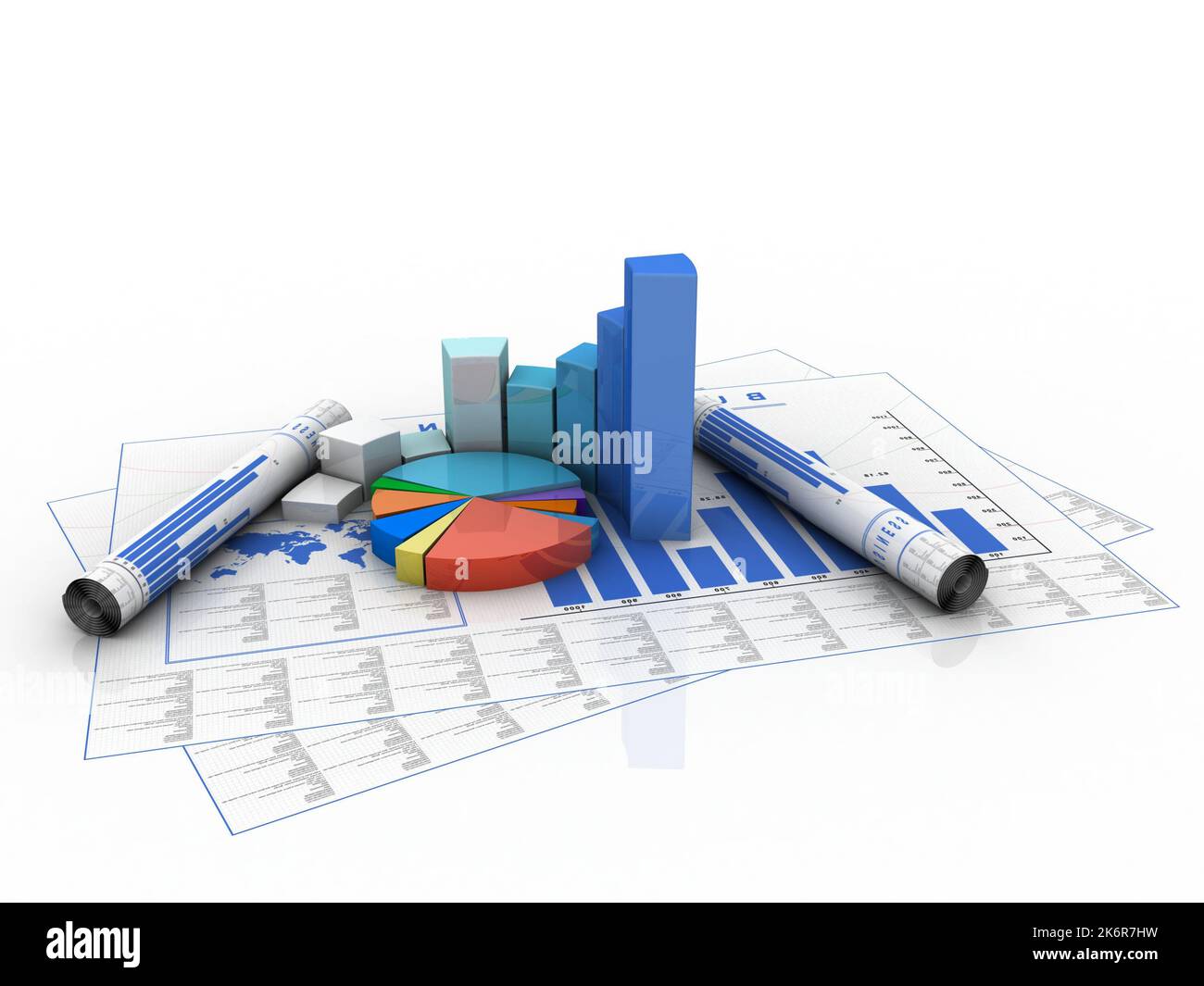 3d rendering Stock market online business concept. business Graph Stock ...