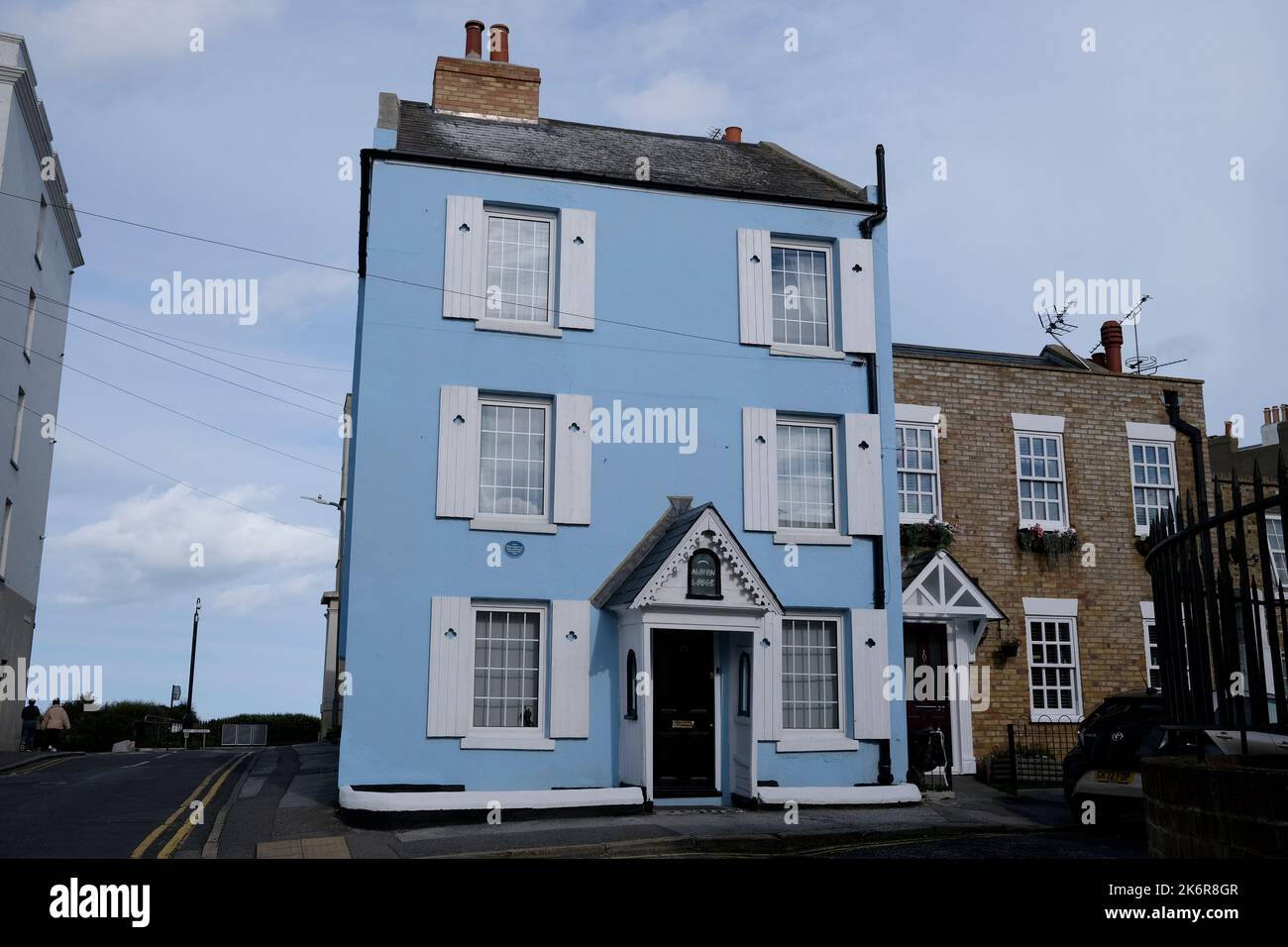 albion lodge house in trinity square,margate town,in east kent,uk the former home of married actors,hattie jacques and john le mesurier,uk oct 2022 Stock Photo
