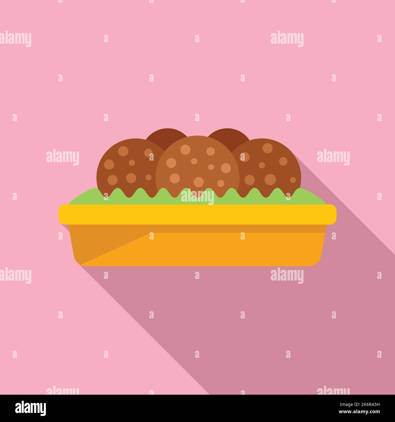 Arabic falafel icon flat vector. Cooking plate. Vegan salad Stock ...