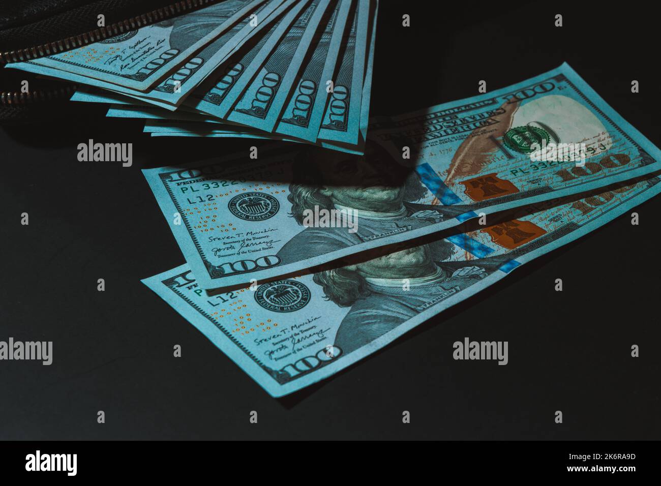 100 US dollars, 100 US dollars banknote with wallet, Wallpaper business