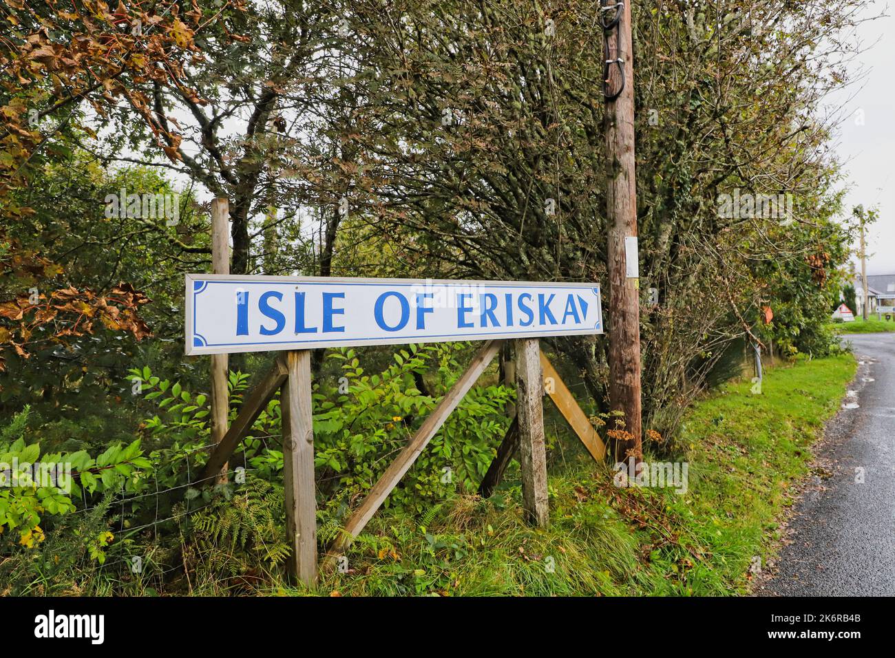 Sign for Isle of Eriska Argyll Scotland October 2022 Stock Photo Alamy