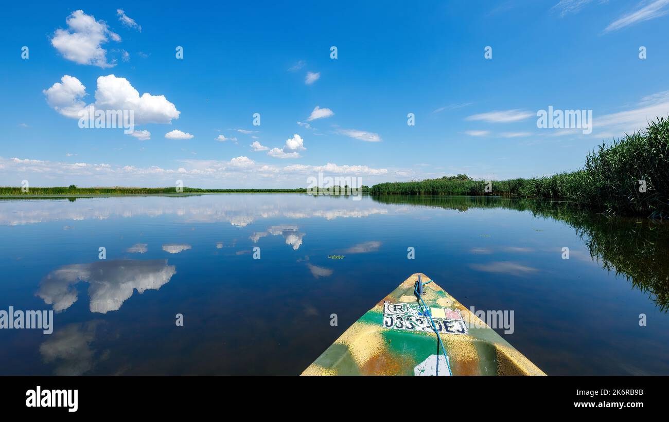 Cloud reflection in the Danube Delta Stock Photo - Alamy