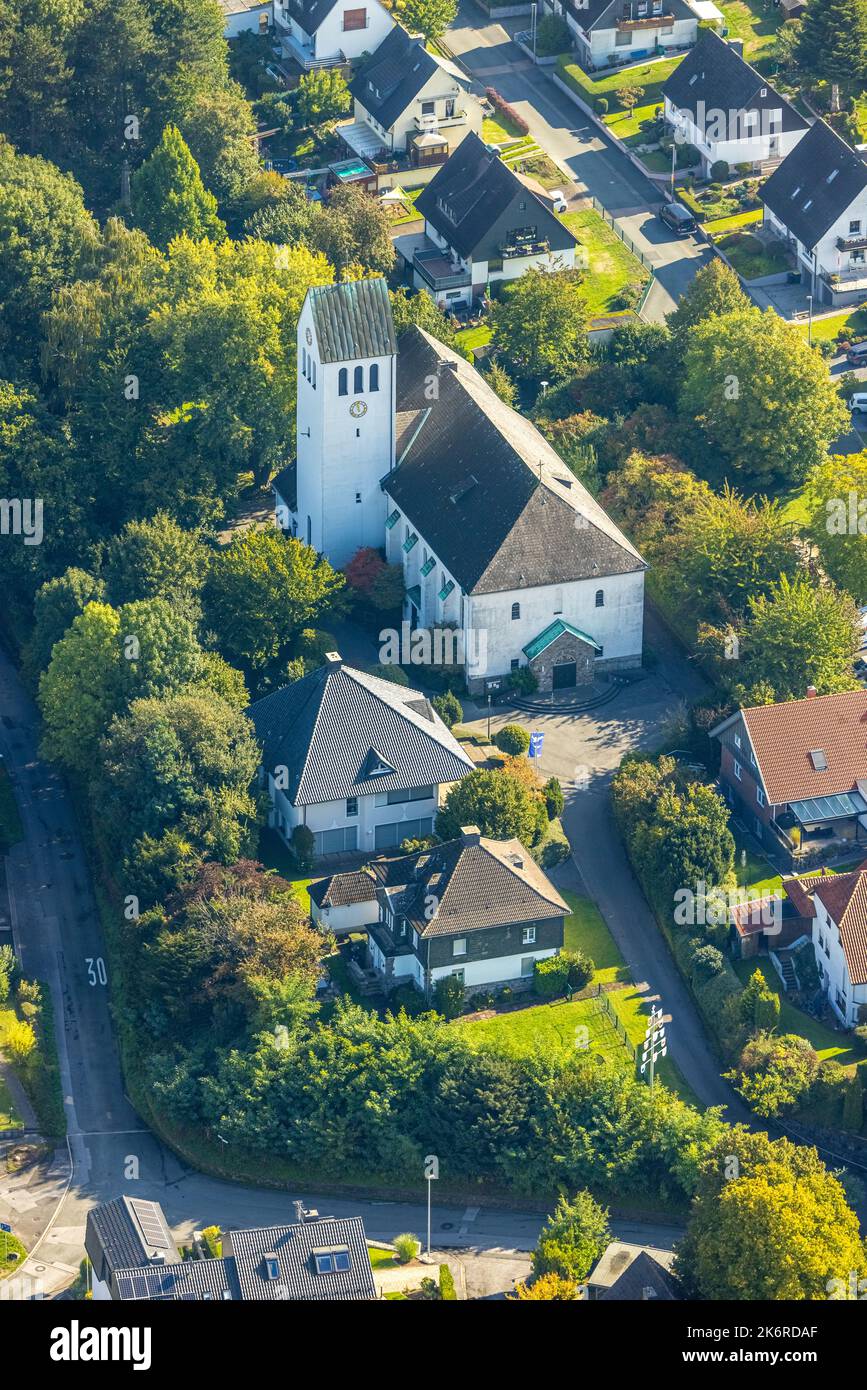 Aerial view, Church of the Visitation of the Virgin Mary and St