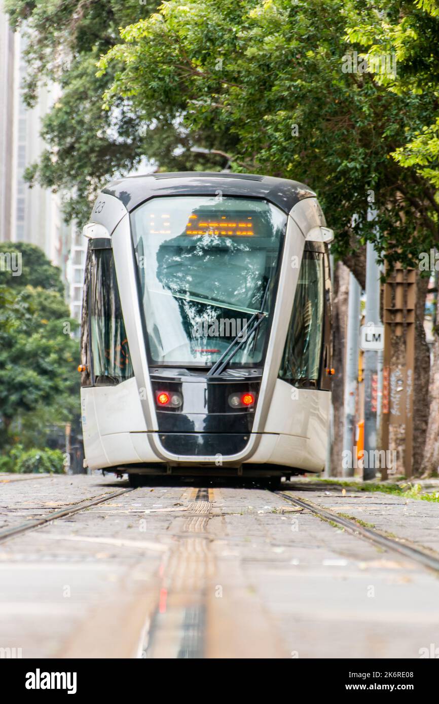 VLT train in downtown Rio de Janeiro, Brazil - September 11, 2022: VLT ...