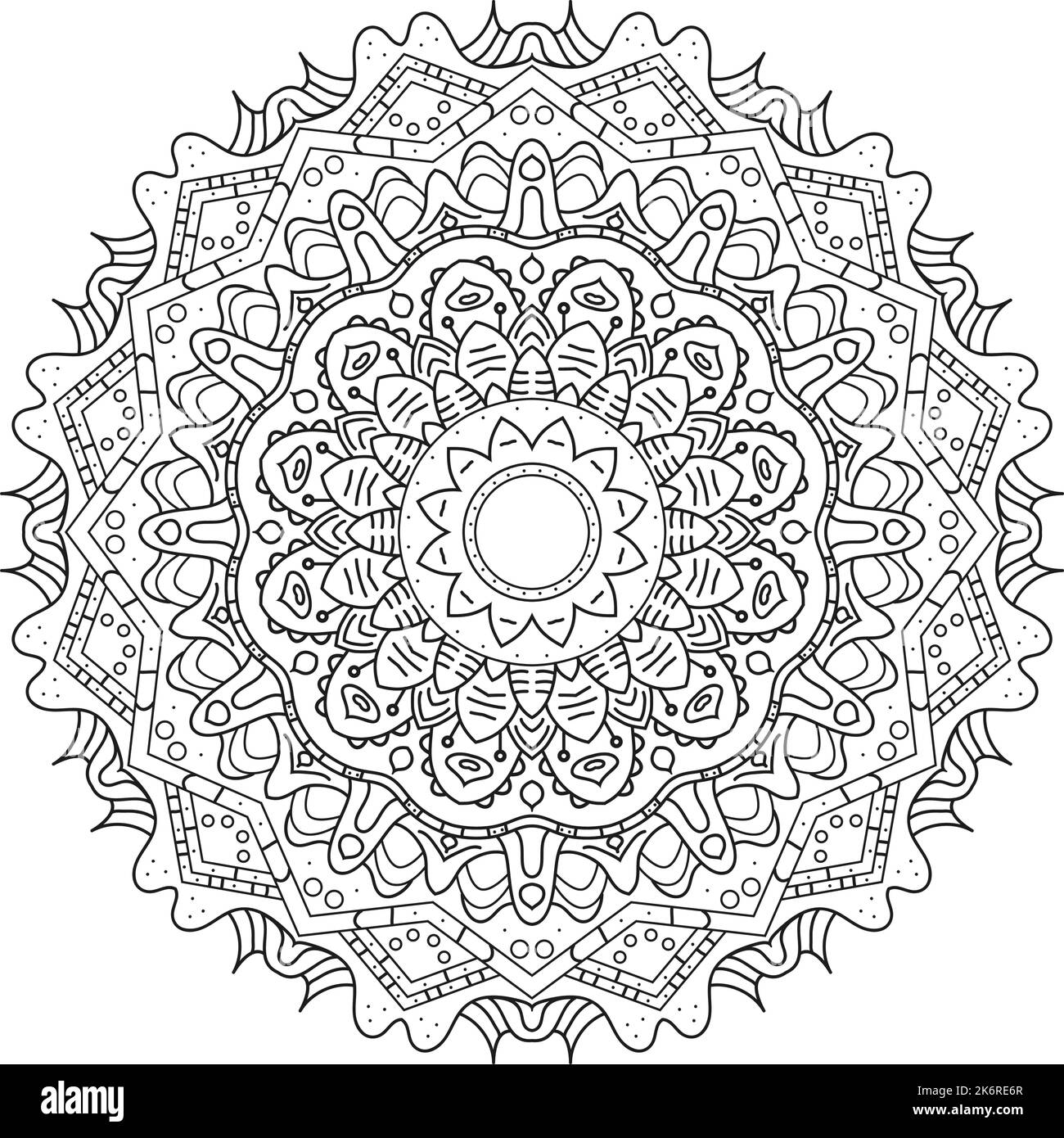 Ornamental luxury mandala pattern. Logo icon ornamental mandala. Round lace ornament pattern. Complex mandala shape for printing. Vector line design i Stock Vector