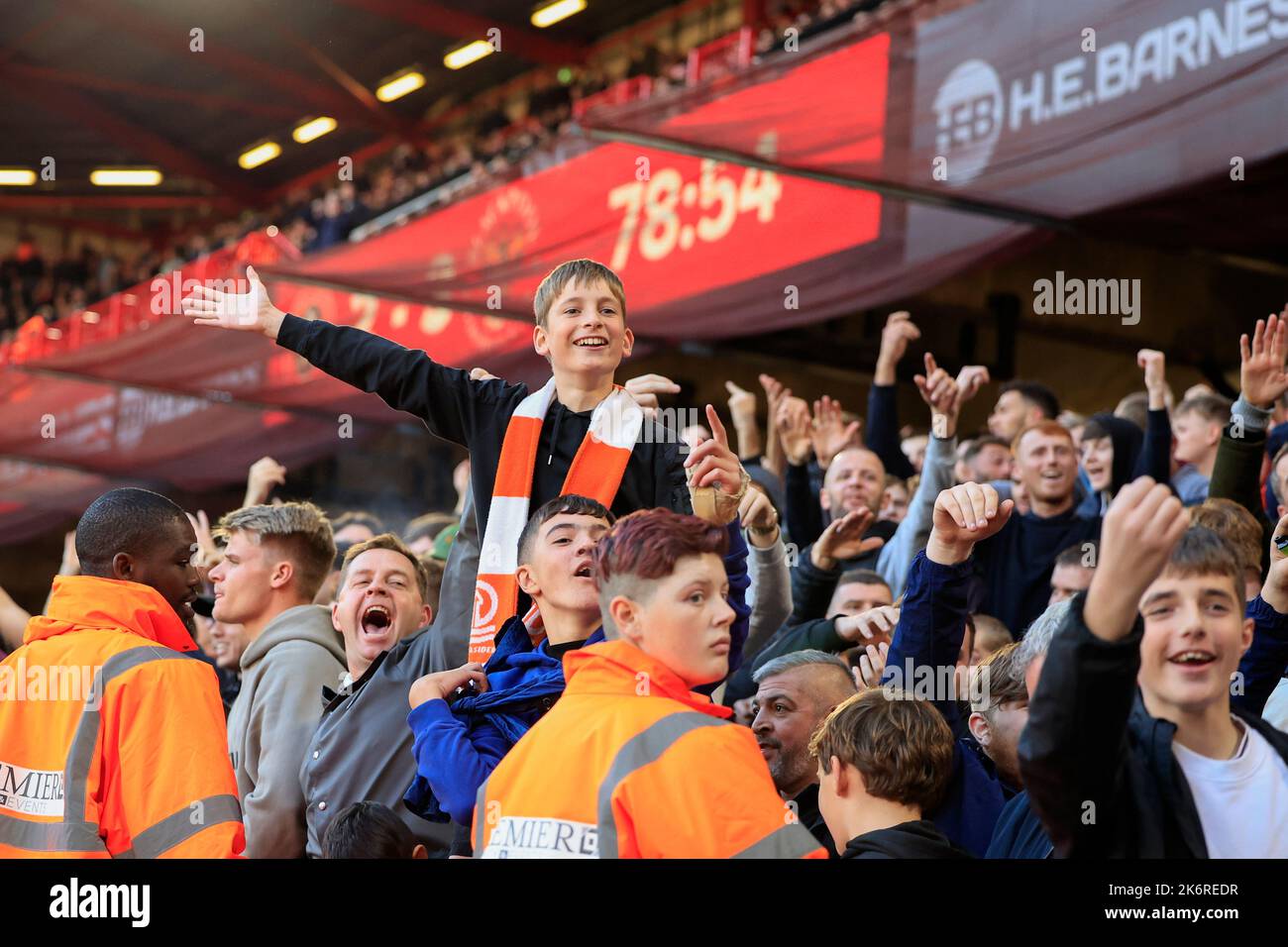 Blackpool fans enjoying the match during the Sky Bet Championship match ...