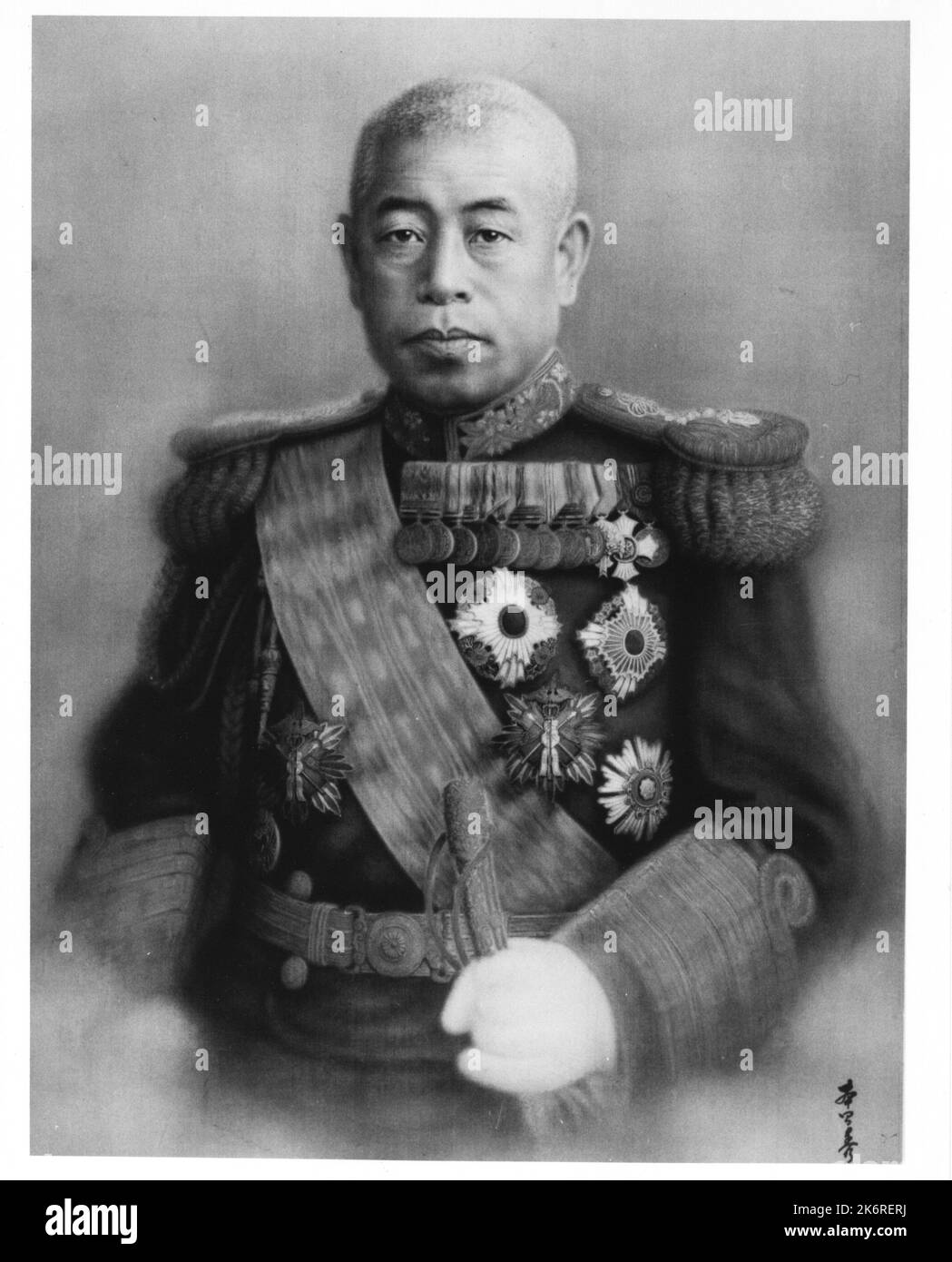 Photograph of Admiral IsorokuAdmiral Isoroku Yamamoto, Fleet Admiral, Japanese Navy. Stock Photo