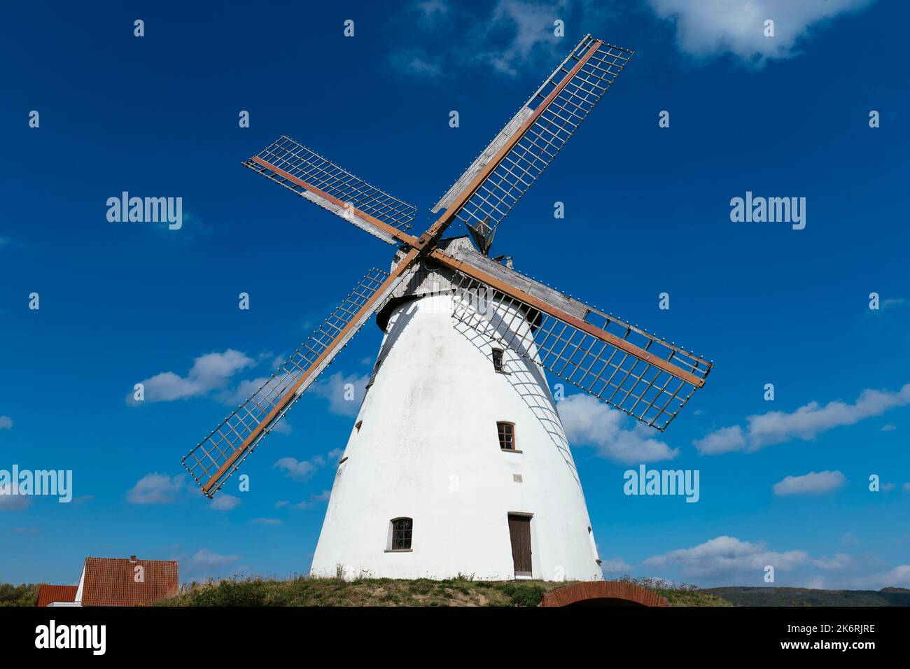 Smock mill from 1903 in Veltheim near Porta-Westfalica Stock Photo