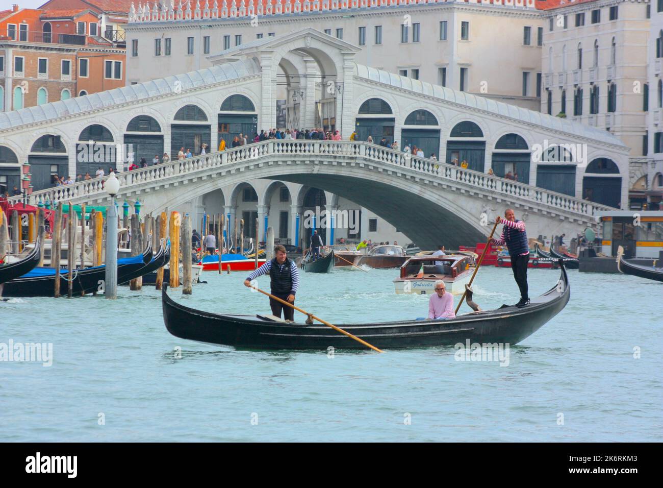 Gondolas at sunset on the Grand Canal in Venice Stock Photo - Alamy