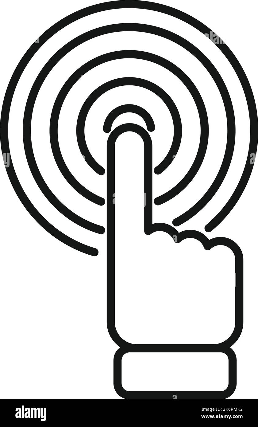 Push button target icon outline vector. People seo. Customer ad Stock Vector