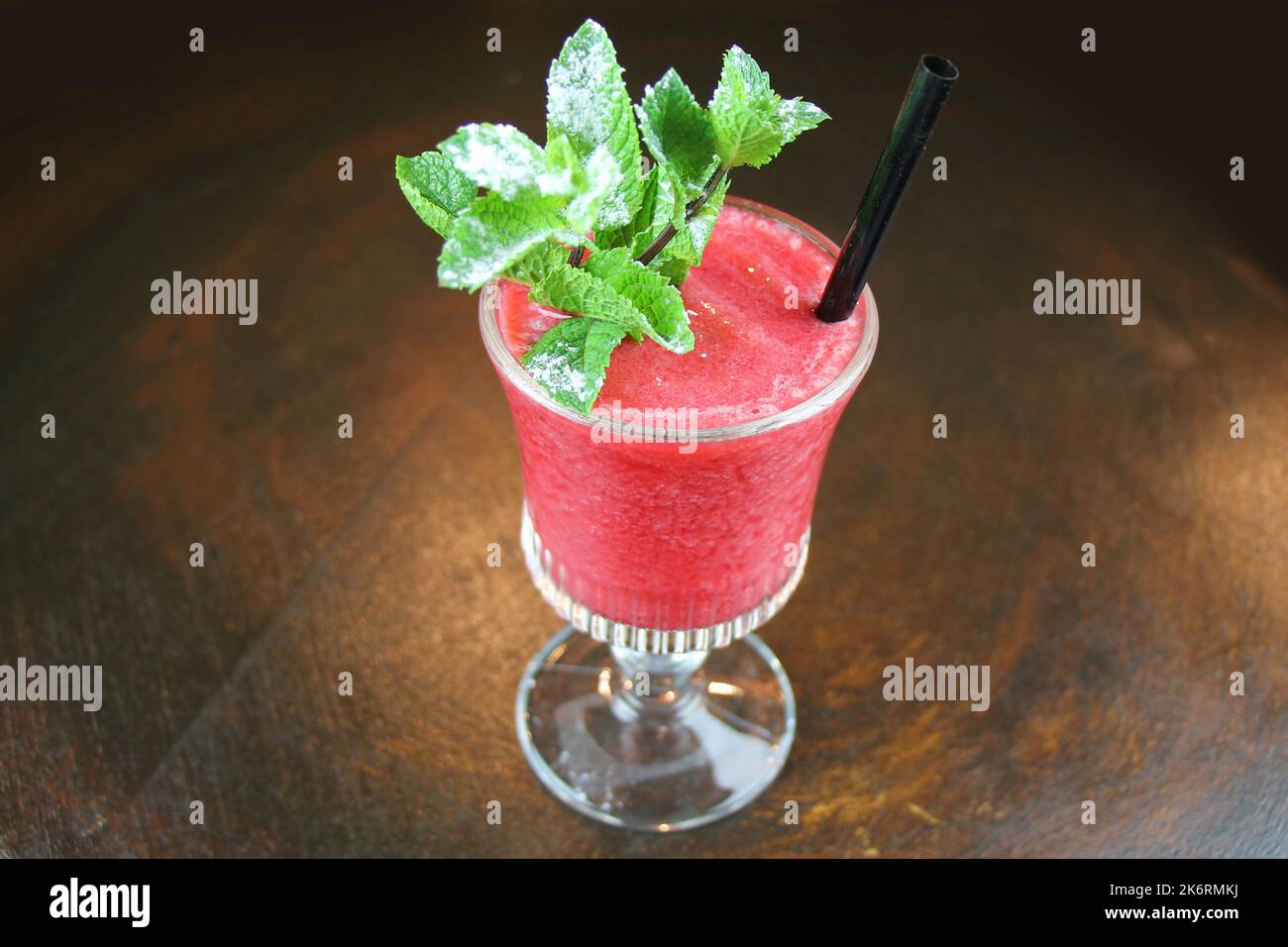 Top view of popular summer fruit coctail close-up. Stock Photo