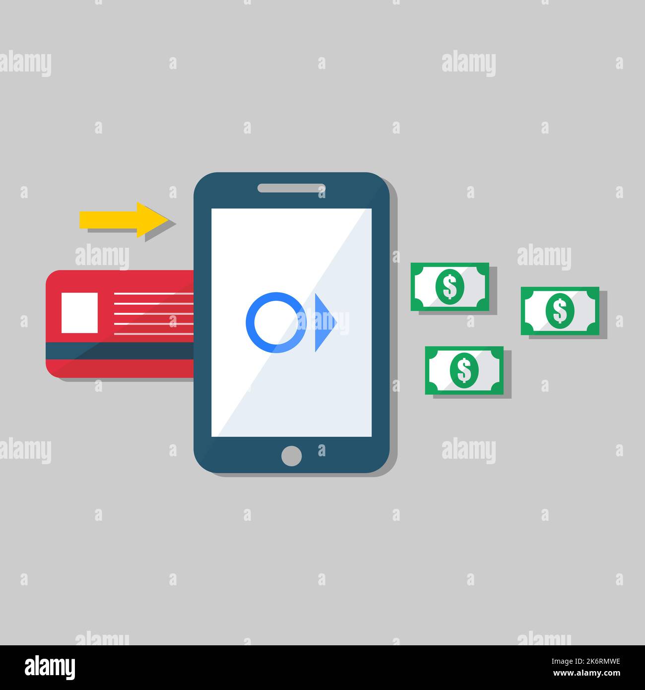 Vector Mobile Payment System Illustration Concept Stock Vector Image ...