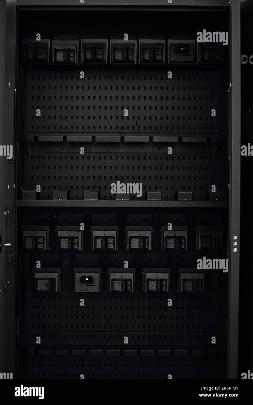 Safe for firearms. The inside of a gun Safe storage of rifles