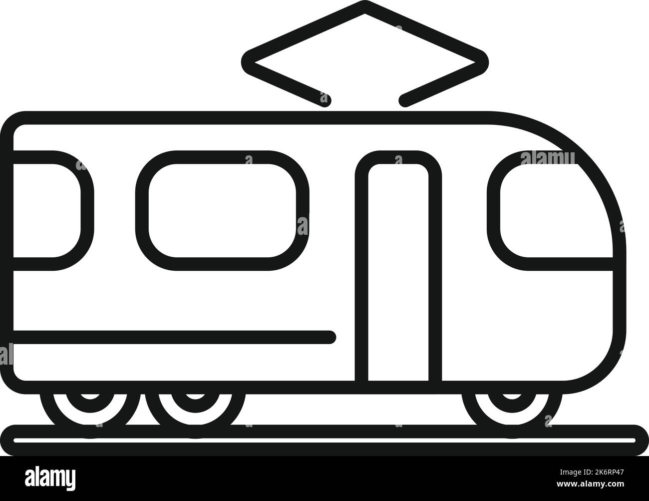 Electric train icon outline vector. Railway bus. Travel ticket Stock Vector