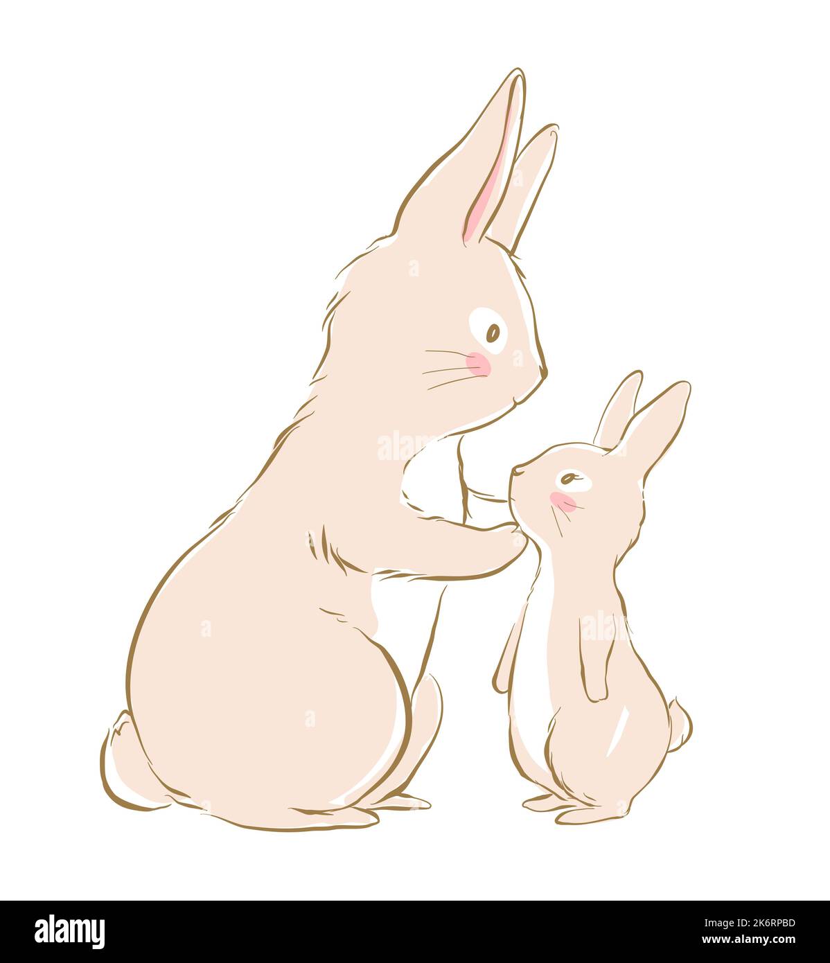 Mum Rabbit Cartoon Bunny hugs Stock Vector Images - Alamy