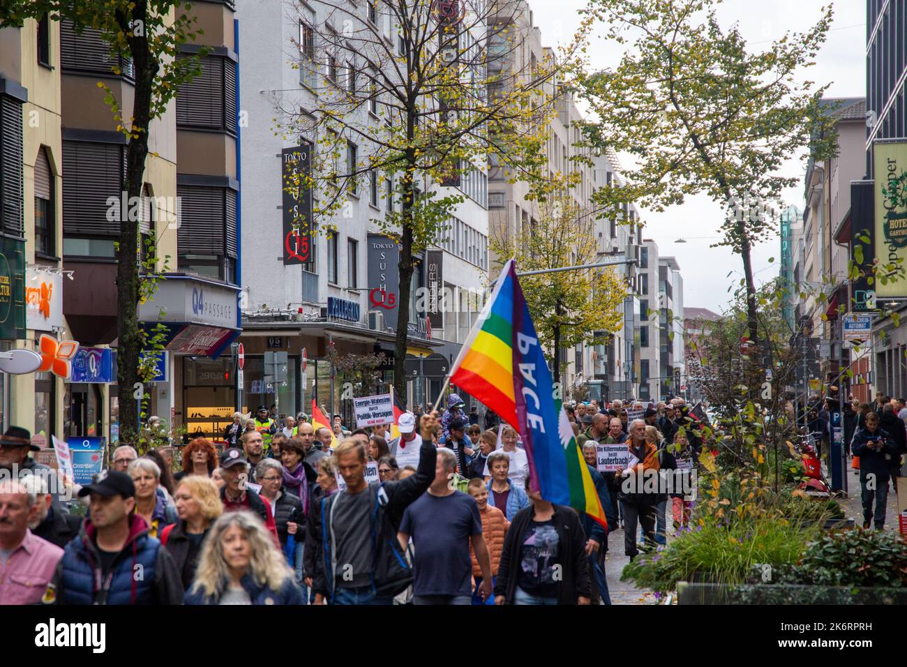 Mannheim: Demonstration gegen die Energiepolitik, Außenpolitik und Coronapolitik der Regierung Stock Photo