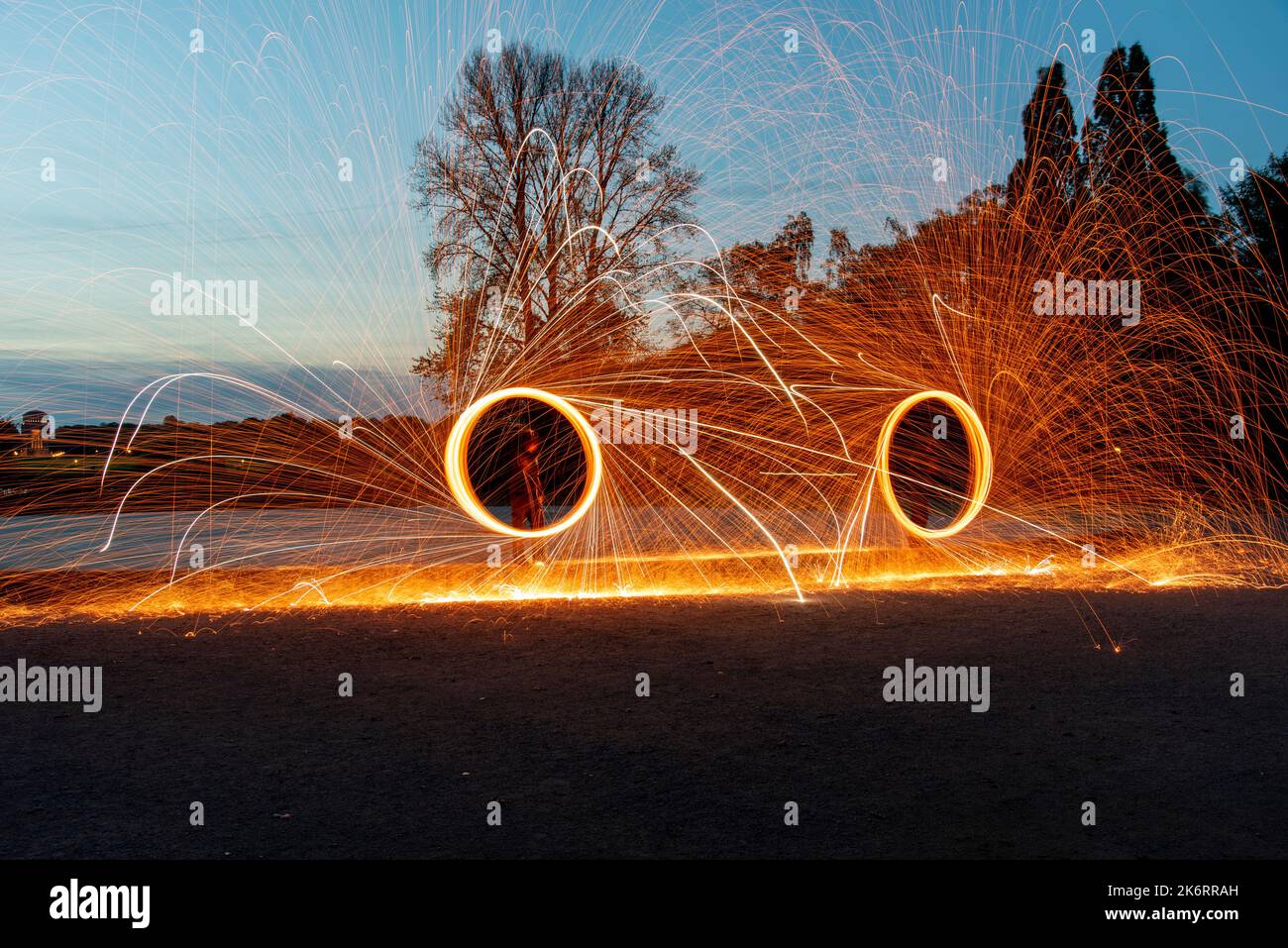 Steel wool Firework Fun with fire and burning steel Lightpainting