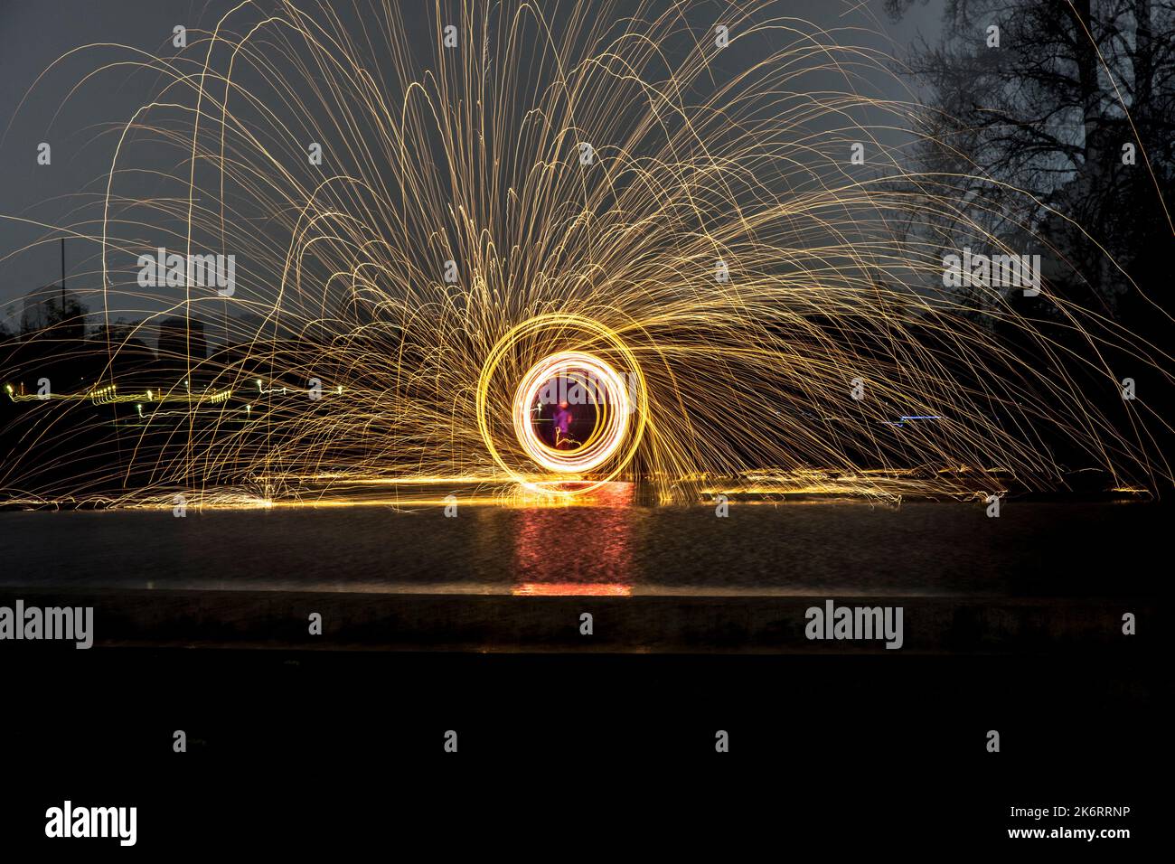 Steel wool Firework Fun with fire and burning steel Lightpainting