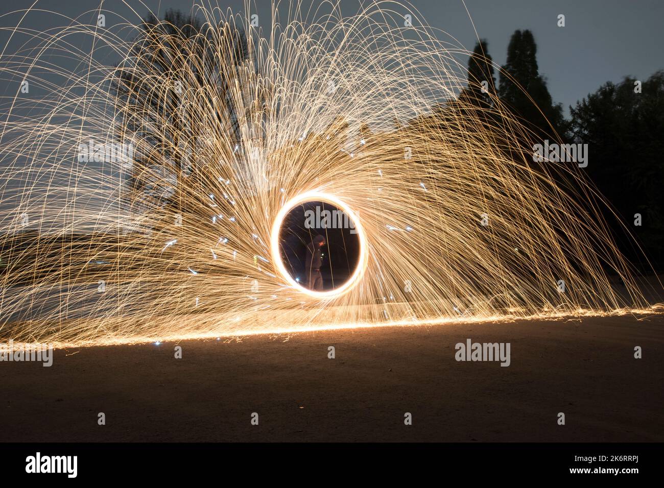 Steel wool Firework Fun with fire and burning steel Lightpainting