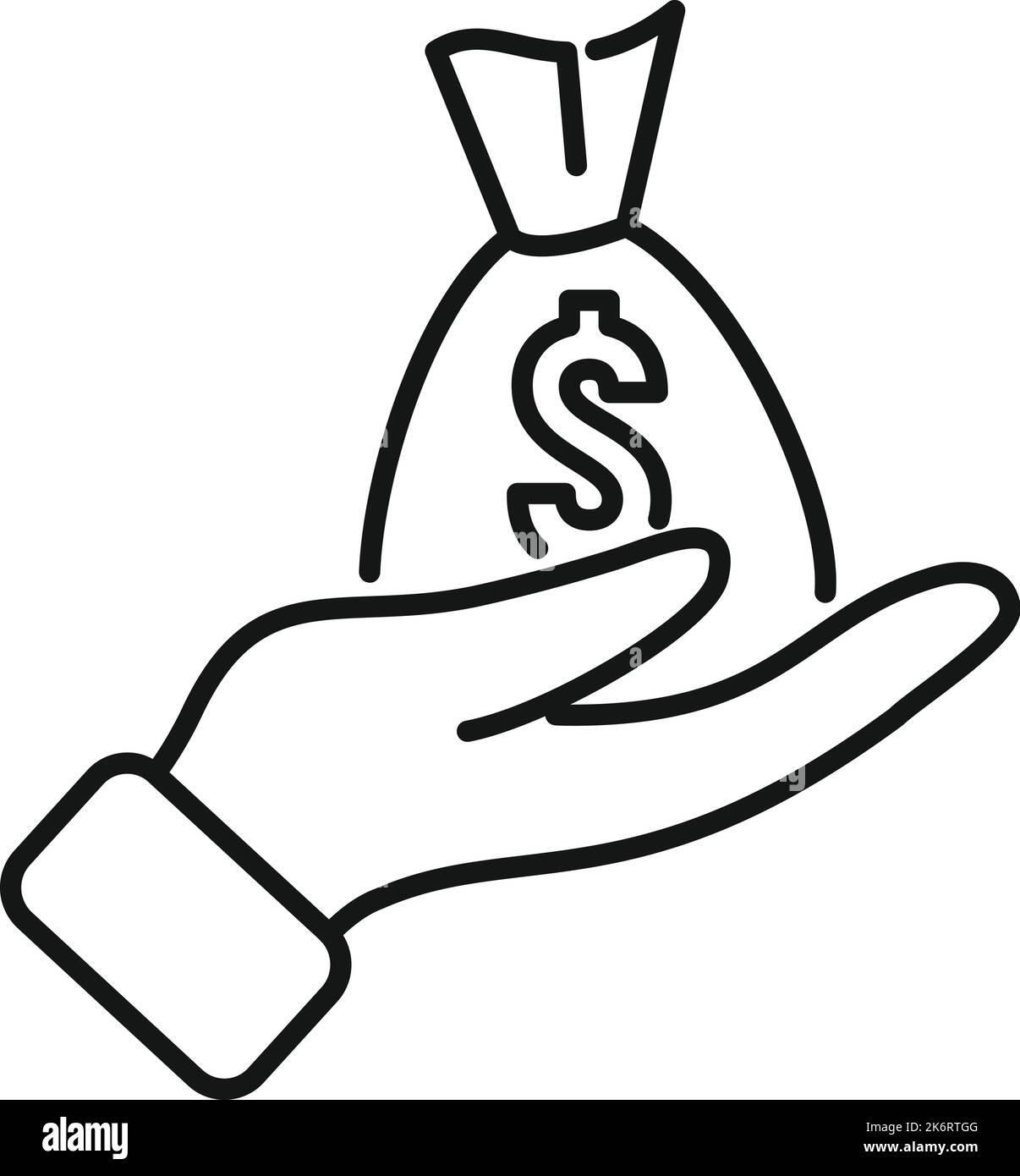 Money bag icon outline vector. Send payment. Business pay Stock Vector ...