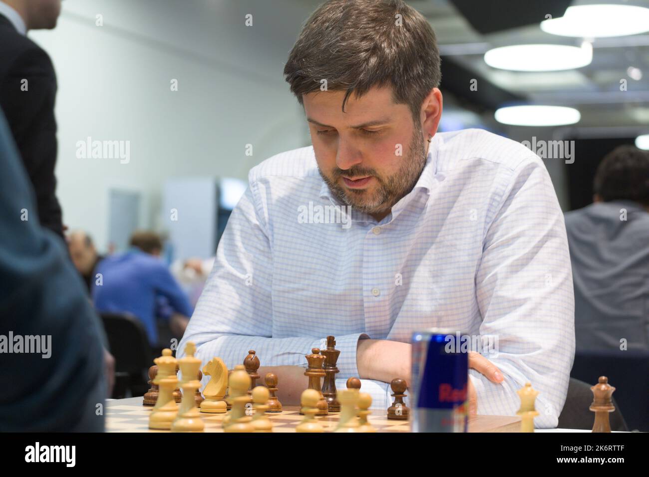Grandmaster Peter Svidler, Russia competes in King Salman World Rapid Chess Championship 2018. Eventually he took 36th place Stock Photo