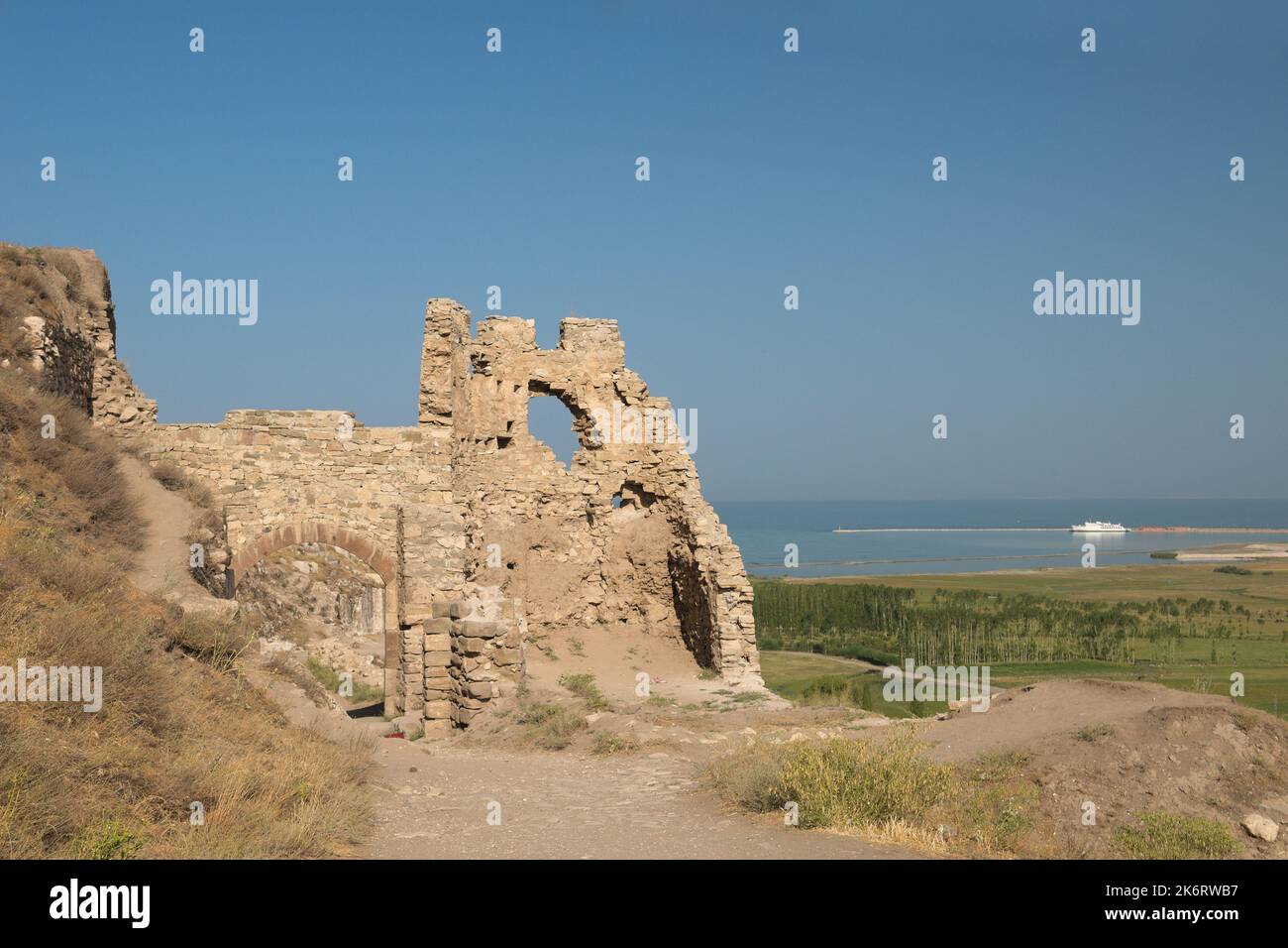 Ancient Urartian fortress in Van, Turkey Stock Photo