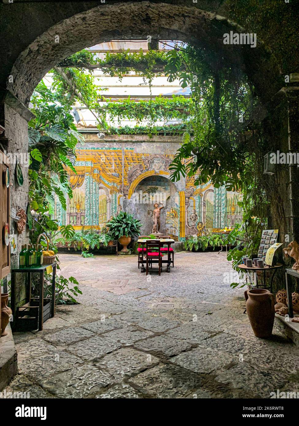 Inner courtyard in an Italian city Stock Photo