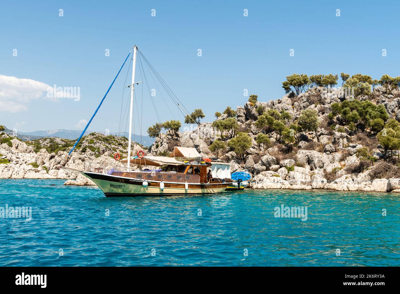 Kalekoy, Antalya, Turkey – August 14, 2021. Mediterranean coastline in ...