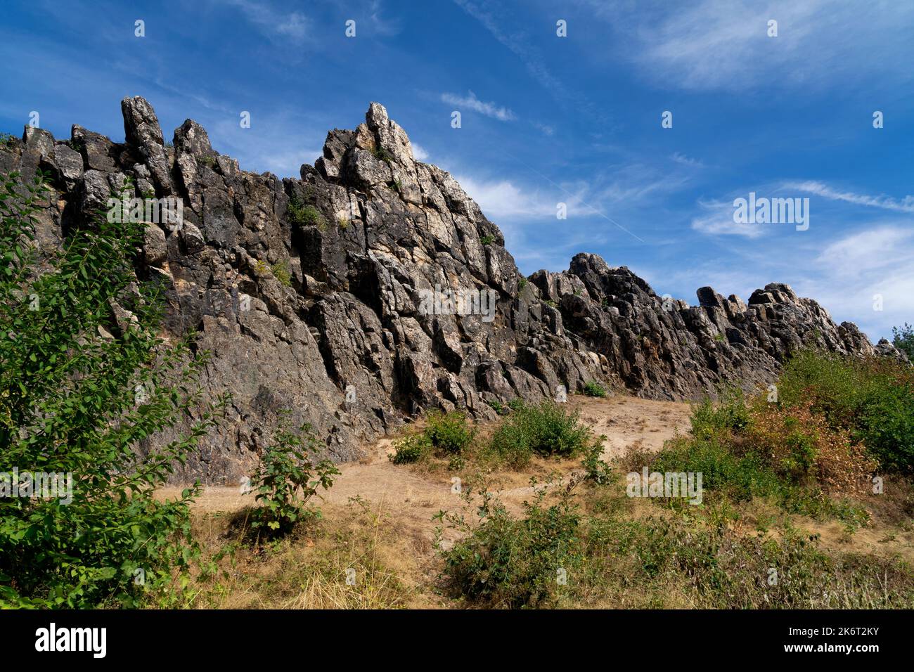 The Eschbacher Klippen is a rock formation in Germany Stock Photo