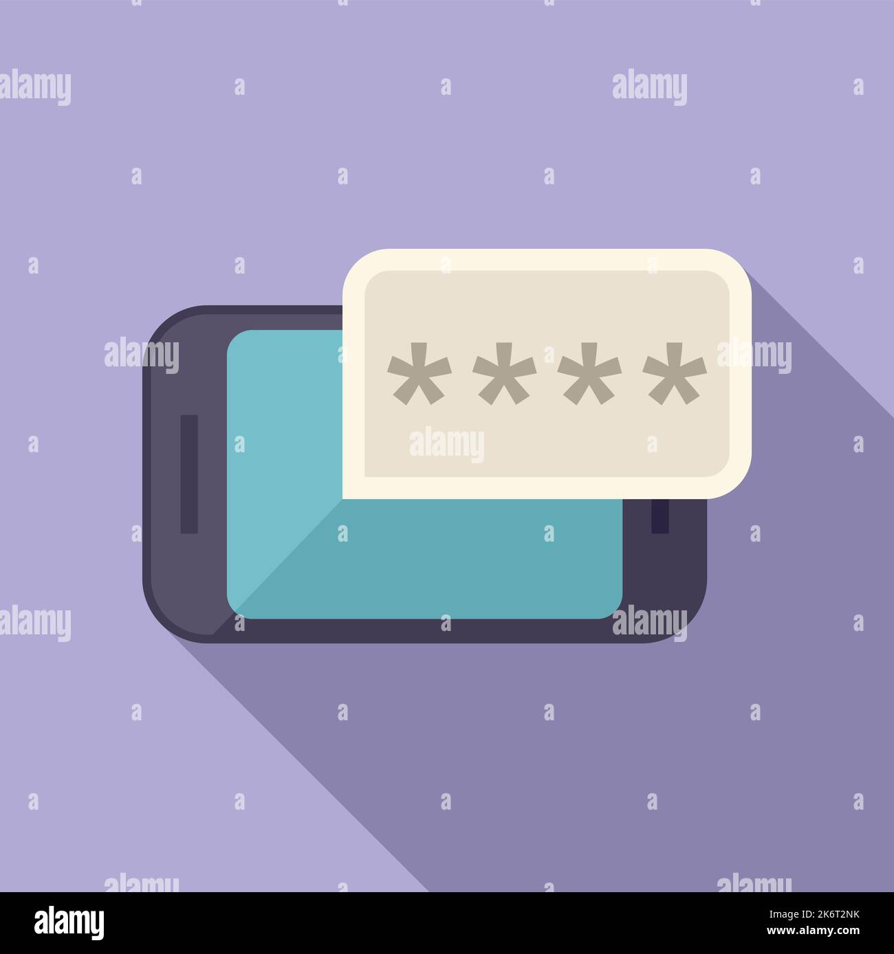 Smartphone password icon flat vector. Data privacy. Protect shield ...
