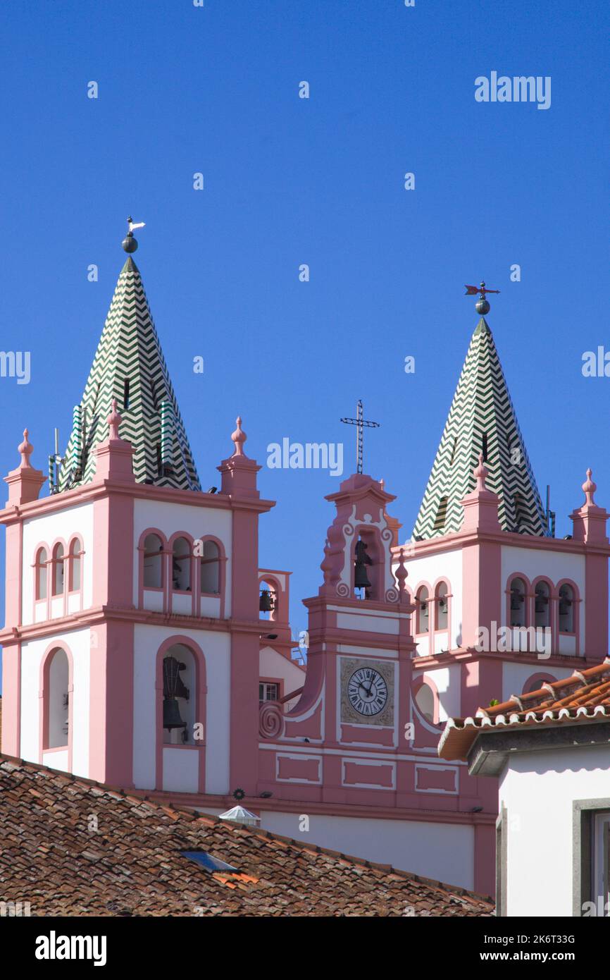 Portugal, Azores, Terceira Island,  Angra do Heroismo, Se, Holy Savior's Cathedral, Stock Photo