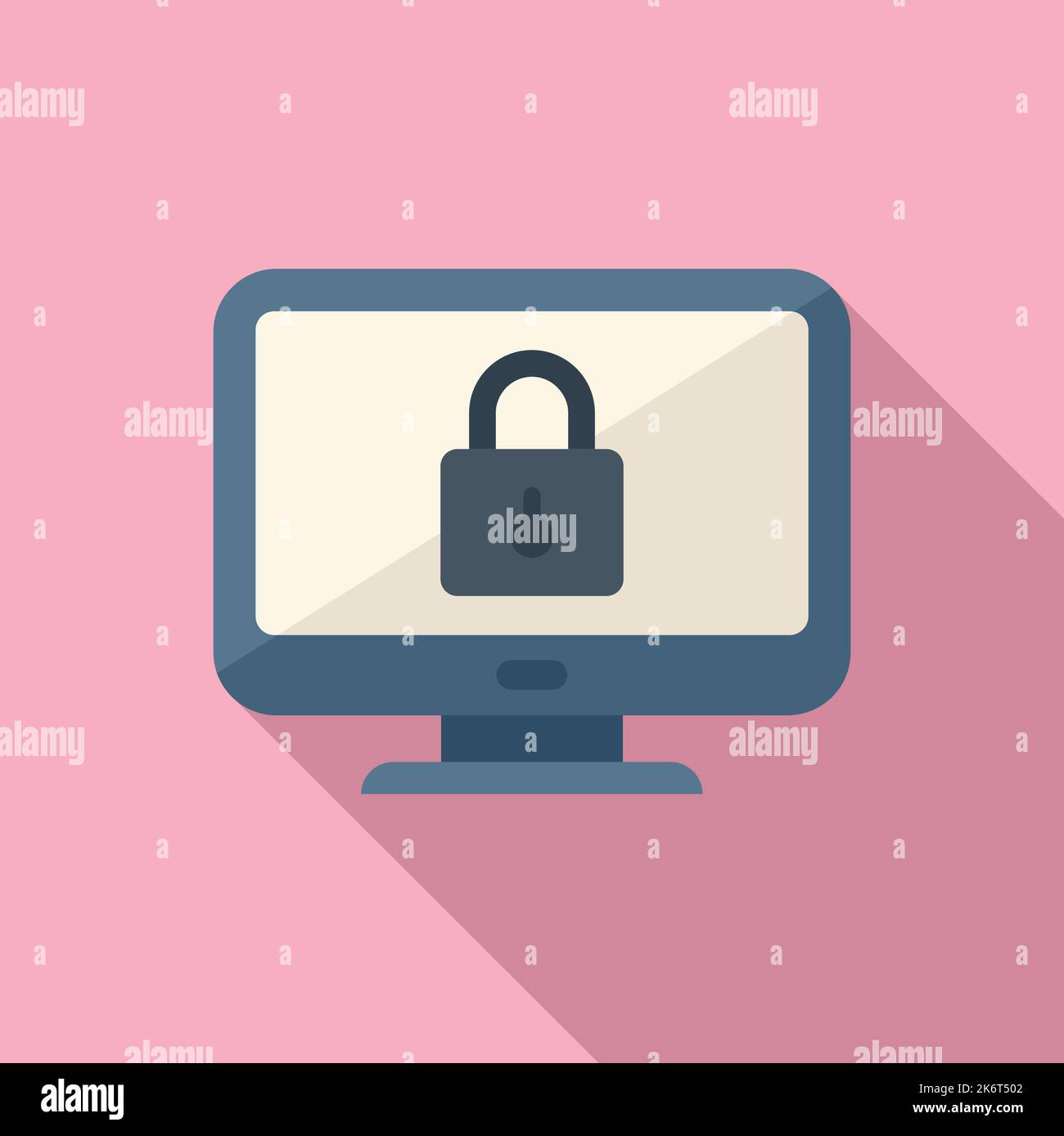 Monitor safe icon flat vector. Data privacy. Secure policy Stock Vector ...