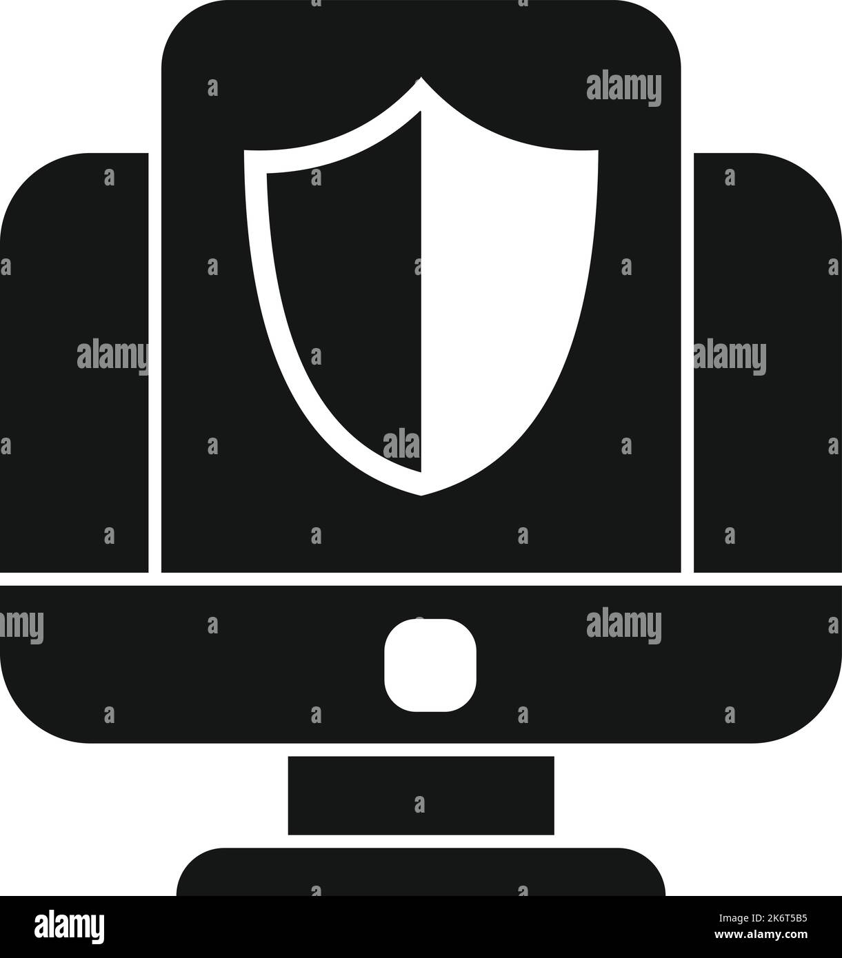 Computer privacy icon simple vector. Data protect. Secure cyber Stock ...